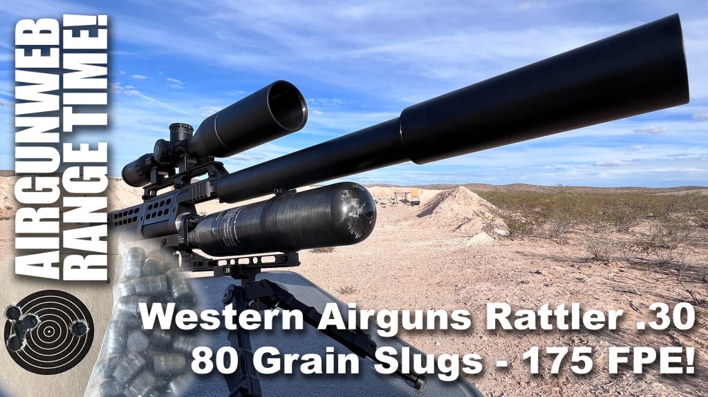 Western Airguns Rattler .30 Semi-Auto Big Bore Airgun – 80 grain slugs shot how hard?